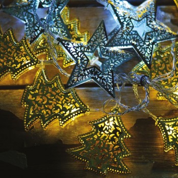 PERDEA LUMINOASĂ POVEȘTILE 1001 NOPTI 1.2x1.2m, 64 FIGURINE AUR-ARGINT